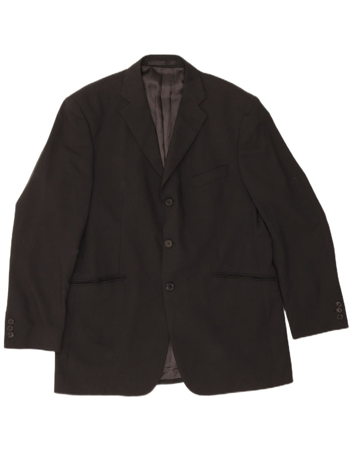 Marks & Spencer Veste blazer à 3 boutons pour homme UK 42 Grande laine vierge noire