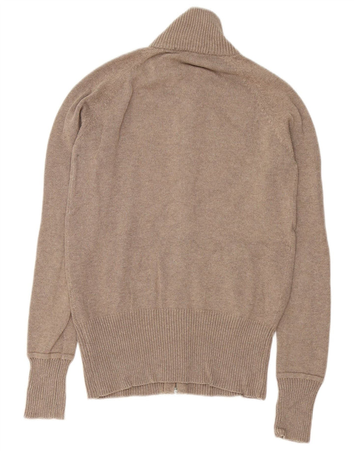 Zara Cardigan Femme Pull UK 14 Coton Gris Moyen