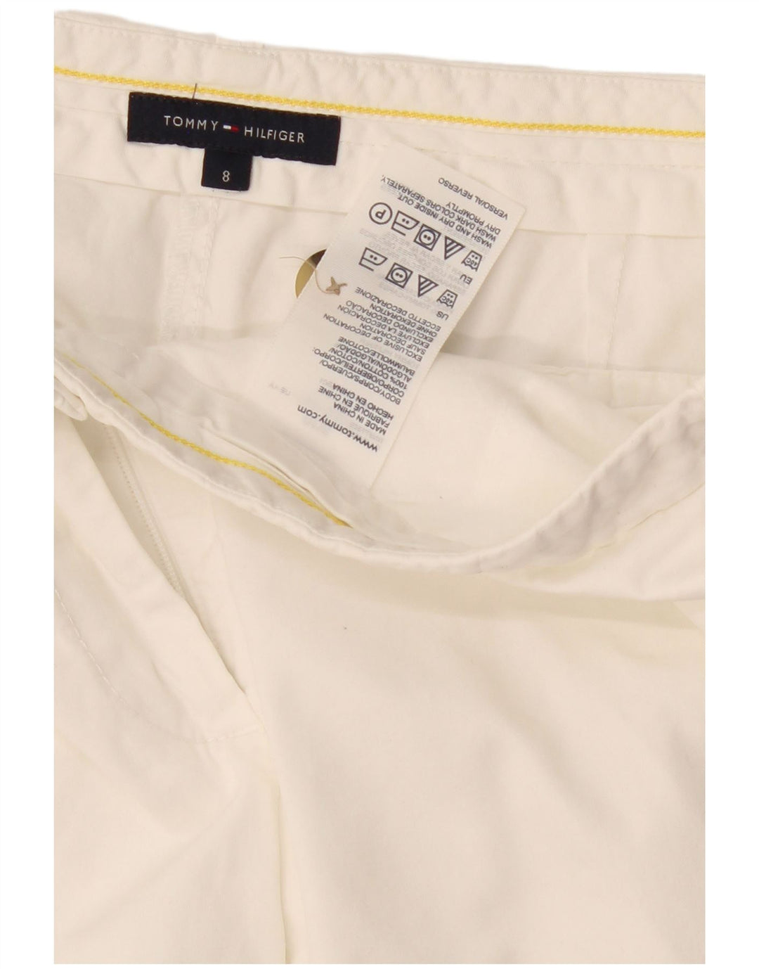 Tommy Hilfiger Short Chino Femme US 8 Medium W32 Coton Blanc