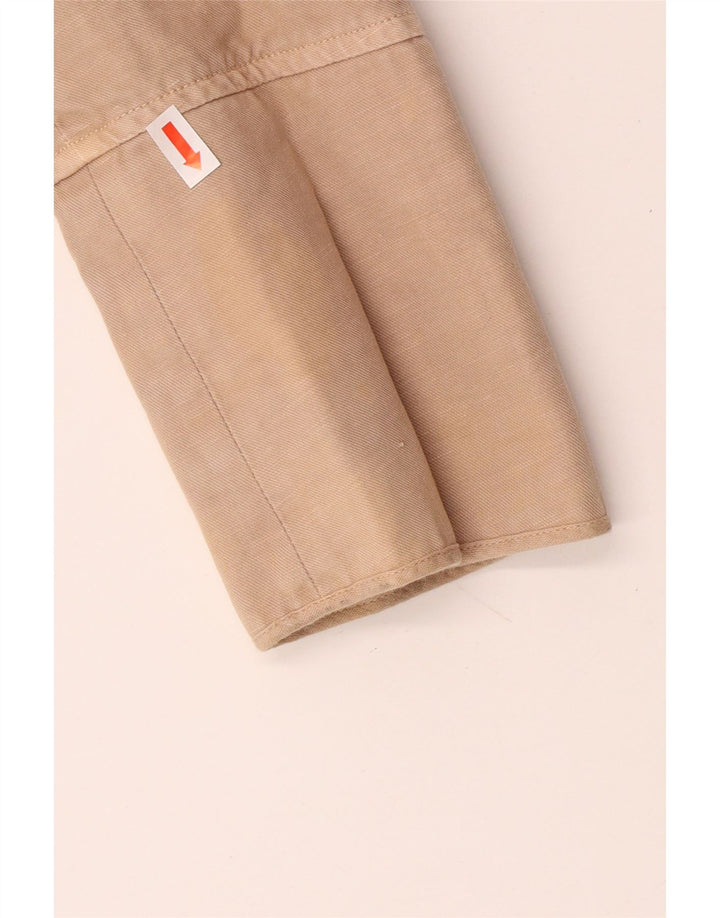 PINKO Veste Blazer 2 Boutons Femme UK 8 Petit Coton Beige