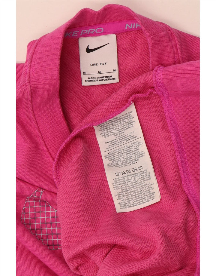 Nike Sweat-shirt surdimensionné graphique pour femme UK 14 en coton rose moyen