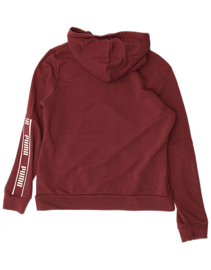 PUMA Pull à capuche graphique pour femme UK 14 Coton bordeaux moyen