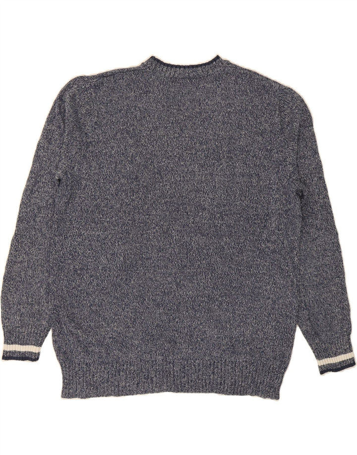 EDDIE BAUER Mens Tall Crew Neck Jumper Sweater Large Navy Blue Flecked Vintage Eddie Bauer and Second-Hand Eddie Bauer from Messina Hembry 