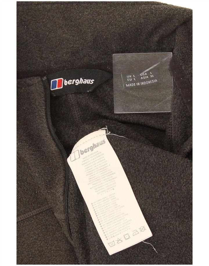Berghaus Pull polaire à col zippé pour homme, grand polyester moucheté vert