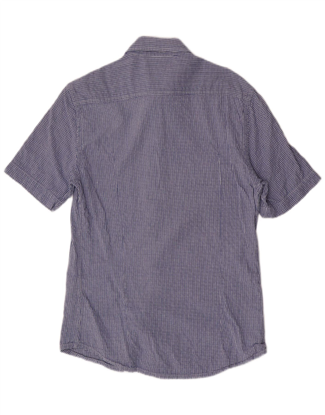 Kappa Chemise à manches courtes pour homme, coupe classique, petit carreaux bleus en coton