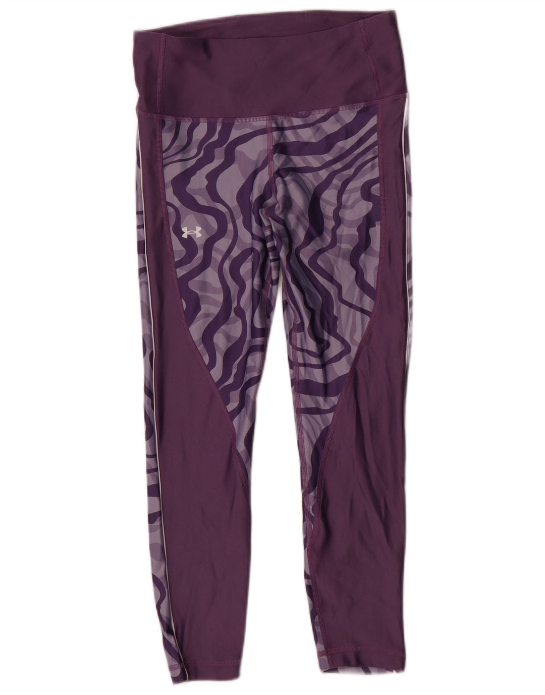 Under Armour Legging à motif abstrait Heat Gear pour femme UK 14 Violet moyen