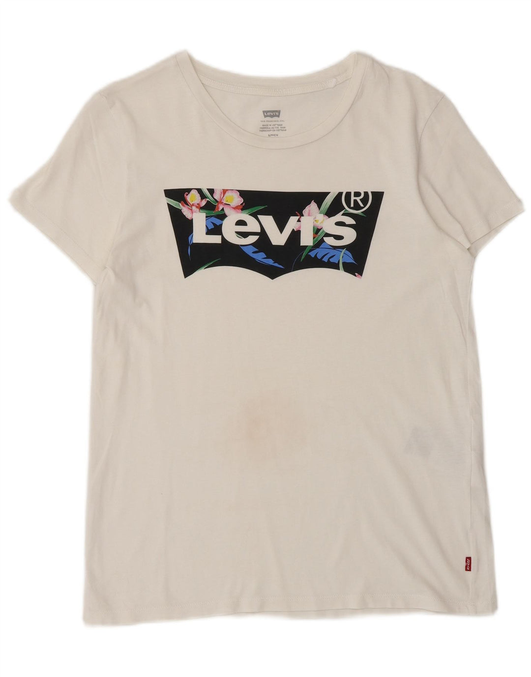LEVI'S T-Shirt Graphique Homme Petit Blanc Coton