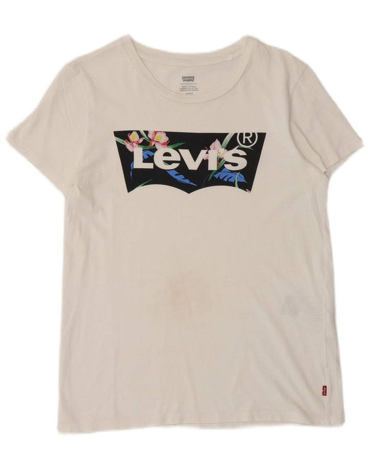 LEVI'S T-Shirt Graphique Homme Petit Blanc Coton