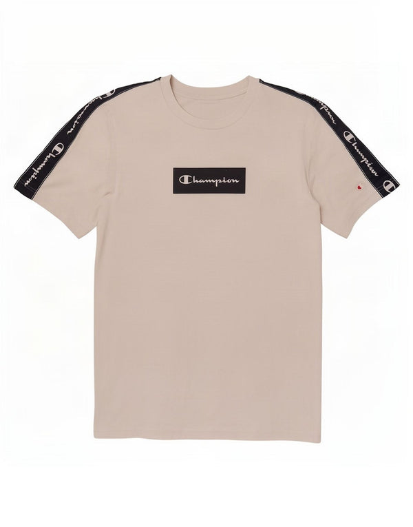 Champion T-Shirt Graphique Homme Blanc Moyen Coton Colorblock