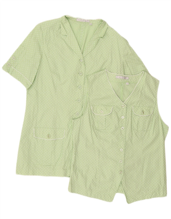 Mario Rosella Ensemble 2 pièces pour femme en coton à pois vert moyen EU 40