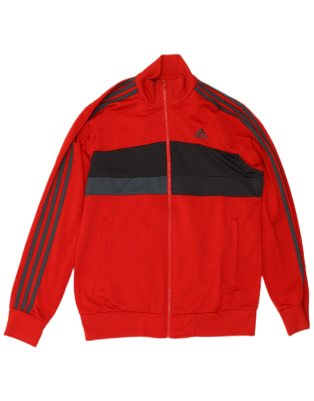 ADIDAS Veste de survêtement pour homme UK 38/40 Polyester color block rouge moyen