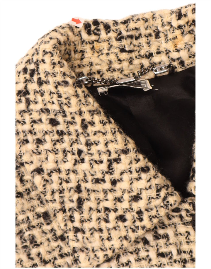 PERTE BY KRIZIA Manteau surdimensionné pour femme Taille 21 Beige moyen moucheté
