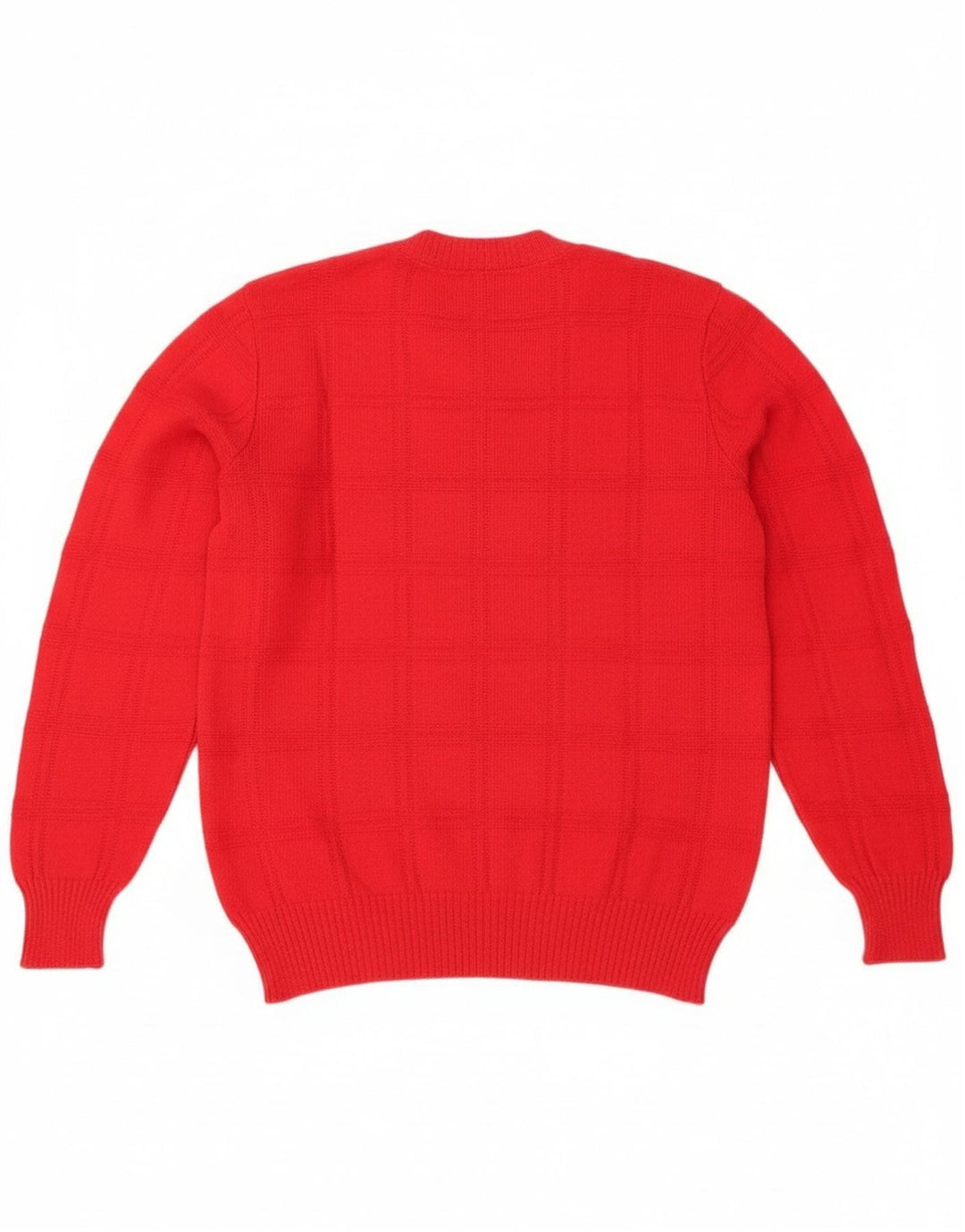 vintage Femme V-Col Jumper Pull UK 14 Rouge Moyen