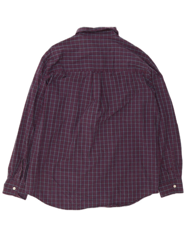 Chaps Chemise facile d'entretien pour homme en coton à carreaux bordeaux