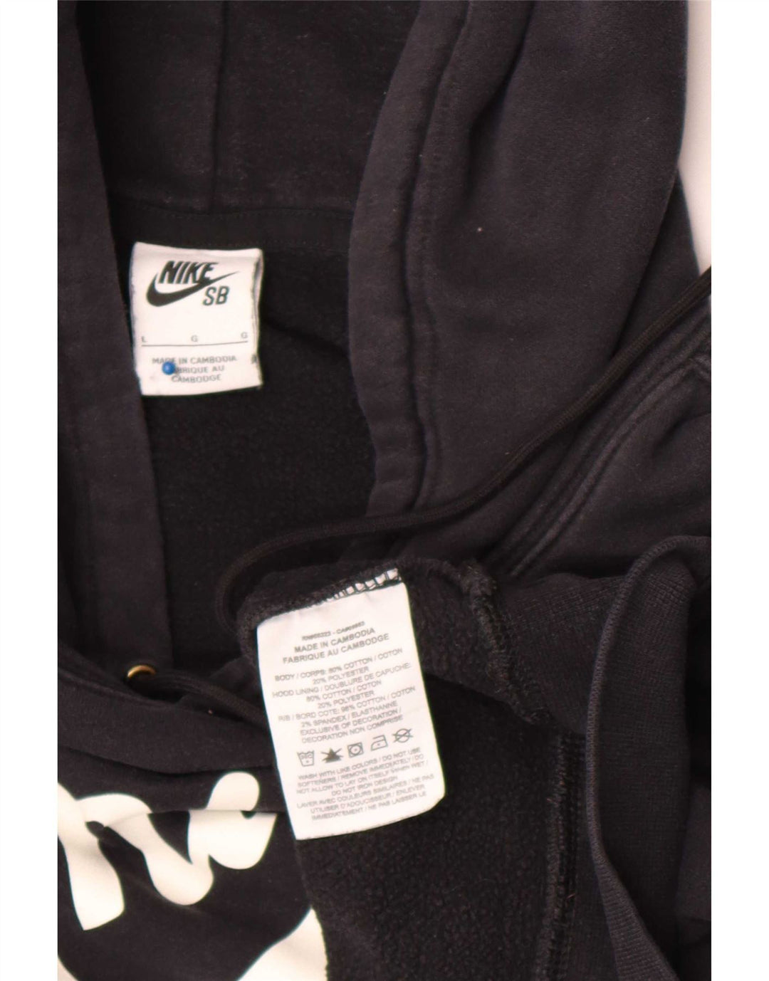 Nike Pull à capuche graphique pour homme Large Noir Polyester