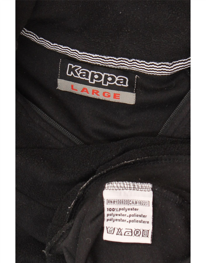 KAPPA Pull polaire à col zippé pour homme Large Noir Polyester