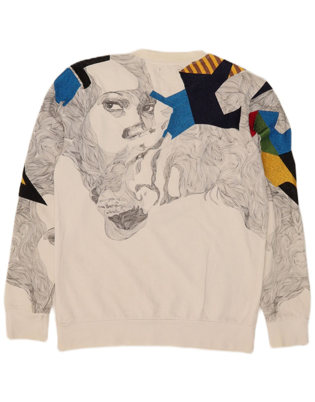 Zara Pull-over graphique pour hommes, grand, blanc