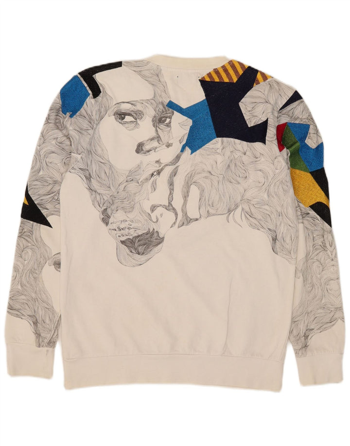 Zara Pull-over graphique pour hommes, grand, blanc