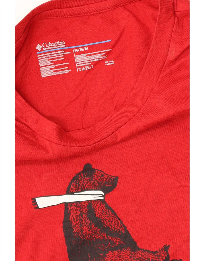 Columbia T-Shirt Graphique Homme Rouge Moyen Coton