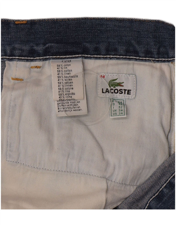 Lacoste Short en jean pour homme Taille 44 Grand W34 Coton bleu