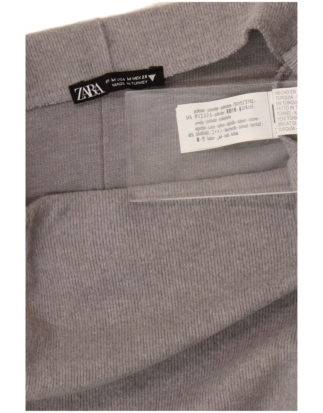 Zara Femme Jupe Midi Taille Haute Moyen W28 Gris Polyester