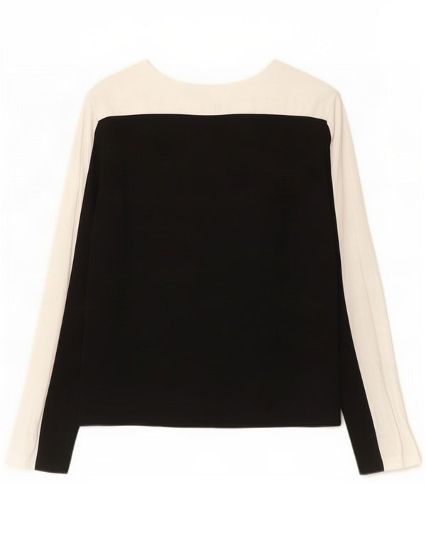 Zara Chemisier à manches longues pour femme UK 42 - Viscose color block noir moyen