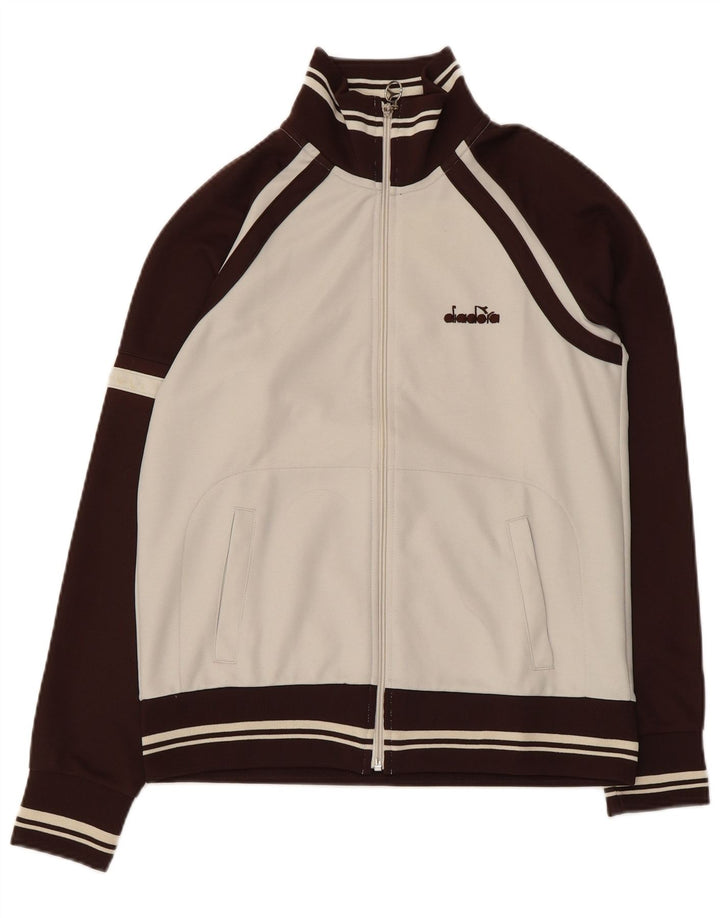 Diadora Veste de Survêtement Femme IT 44 Medium Blanc Colourblock