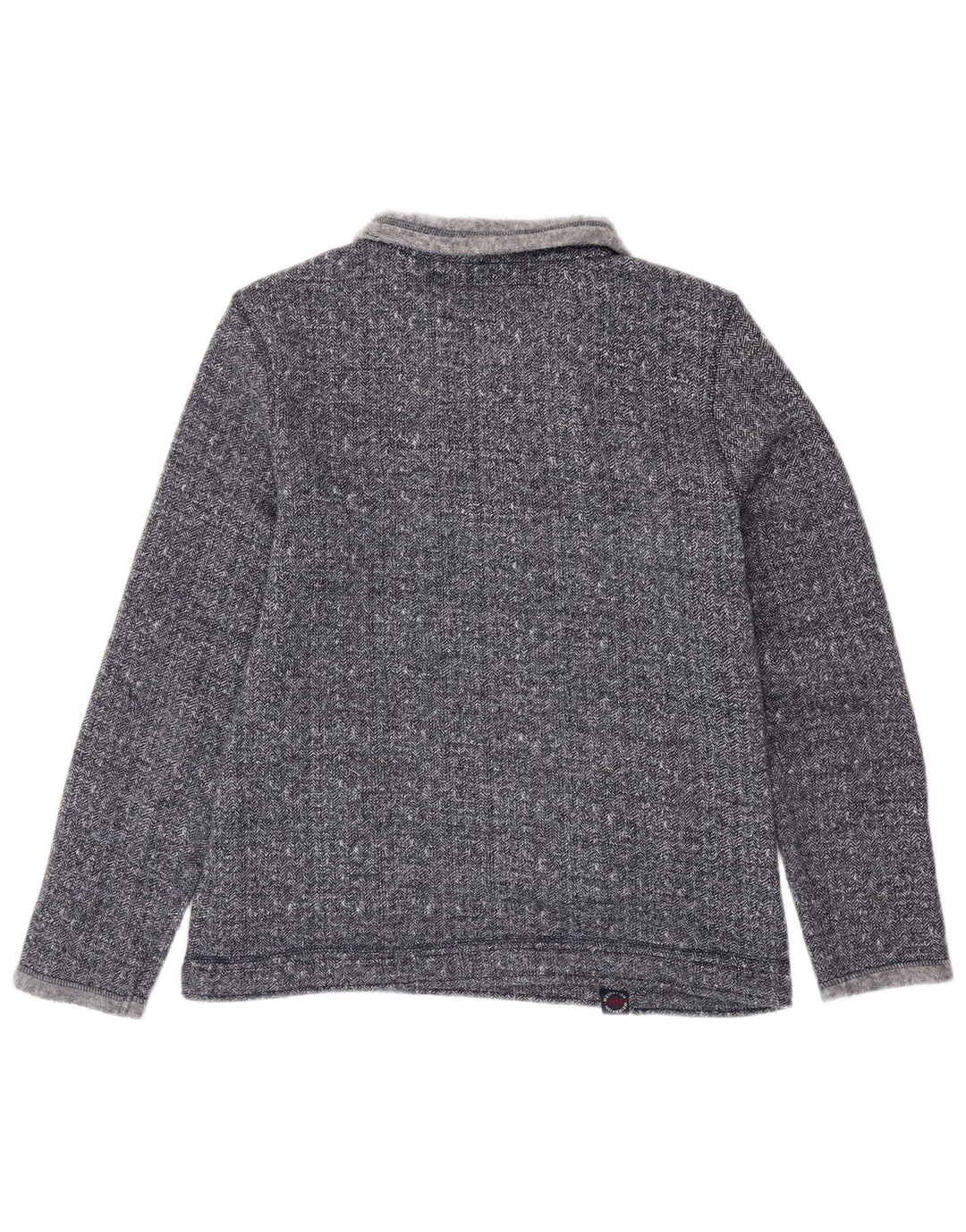 WEIRD FISH Sweat-shirt à col zippé pour homme, petit motif à chevrons bleu marine