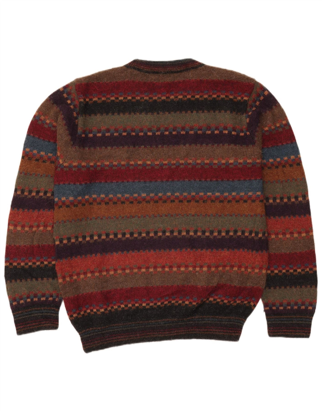 vintage Mens Crew Neck Jumper Sweater IT 52 Grand Rayé Multicolore