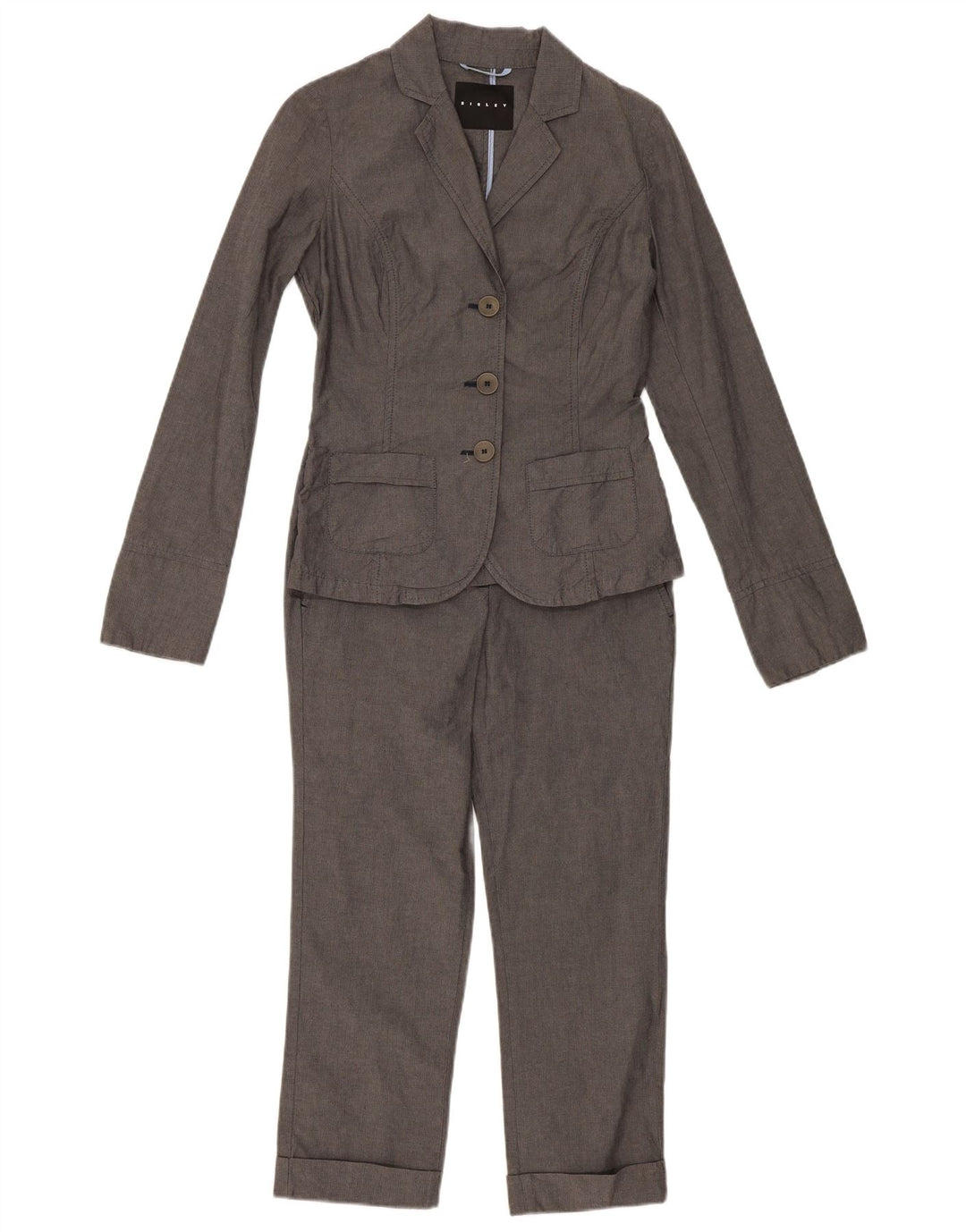 Sisley Costume 2 Pièces 3 Boutons Femme IT 40 Small W28 L23 Coton Gris