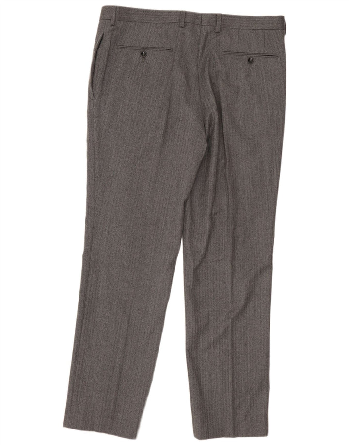 MARKS & SPENCER Pantalon de Costume Autograph Homme W36 L31 Gris Chevrons