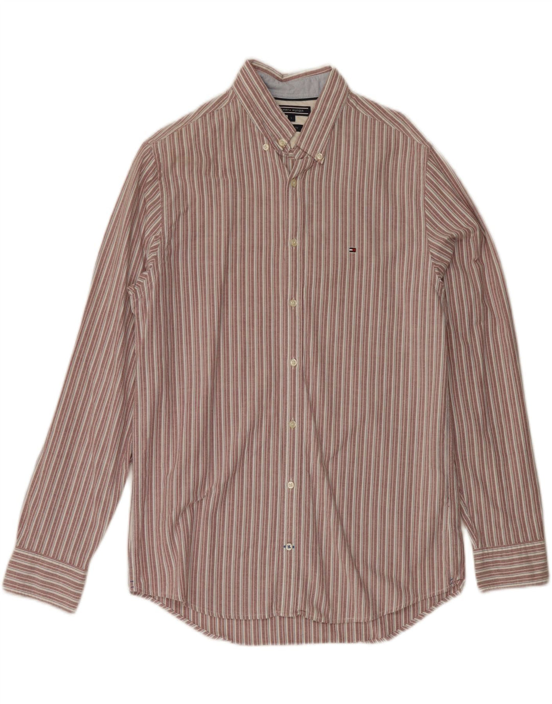 Tommy Hilfiger Chemise Homme Large Rouge Rayé Coton