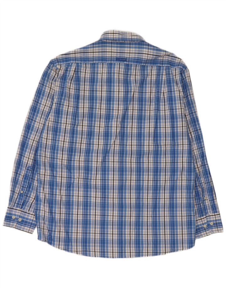 U.S. Polo Assn. Chemise Homme Grand Carreau Bleu Coton