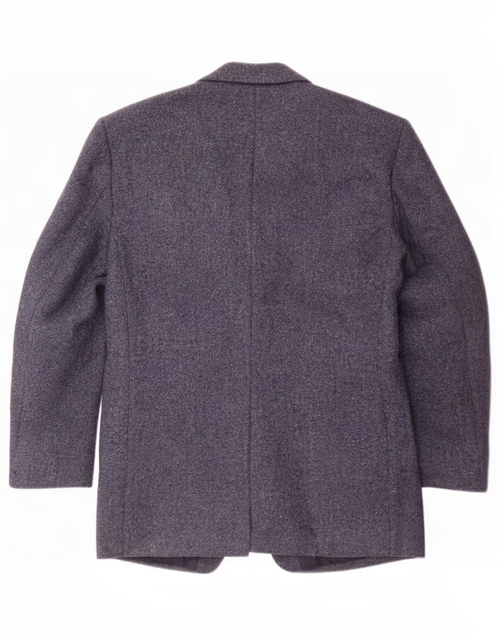 Harris Tweed Veste blazer à 3 boutons pour homme UK 40 Grande laine vierge bleu marine