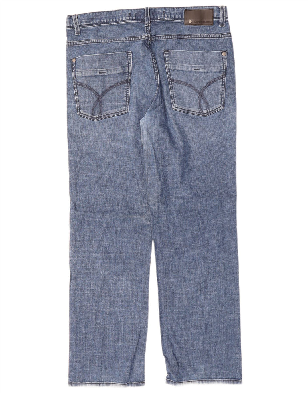 CALVIN KLEIN Jean droit homme W34 L30 bleu coton