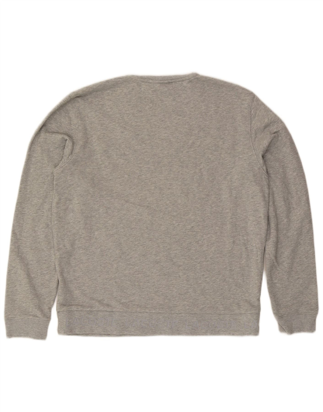 Lacoste Mens Sweatshirt Jumper Taille 5 Grand Gris Moucheté Coton