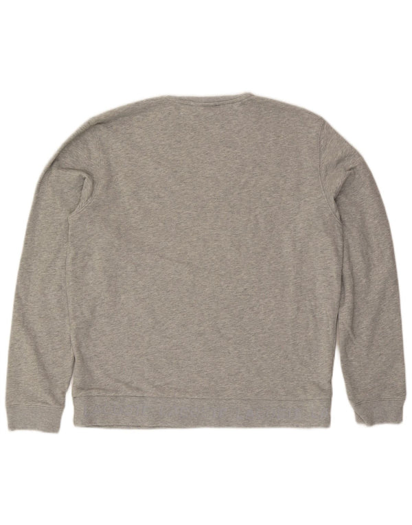 Lacoste Mens Sweatshirt Jumper Taille 5 Grand Gris Moucheté Coton