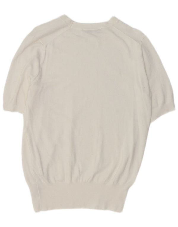 Zara Femme Chemisier À Manches Courtes Haut Large Viscose Blanche