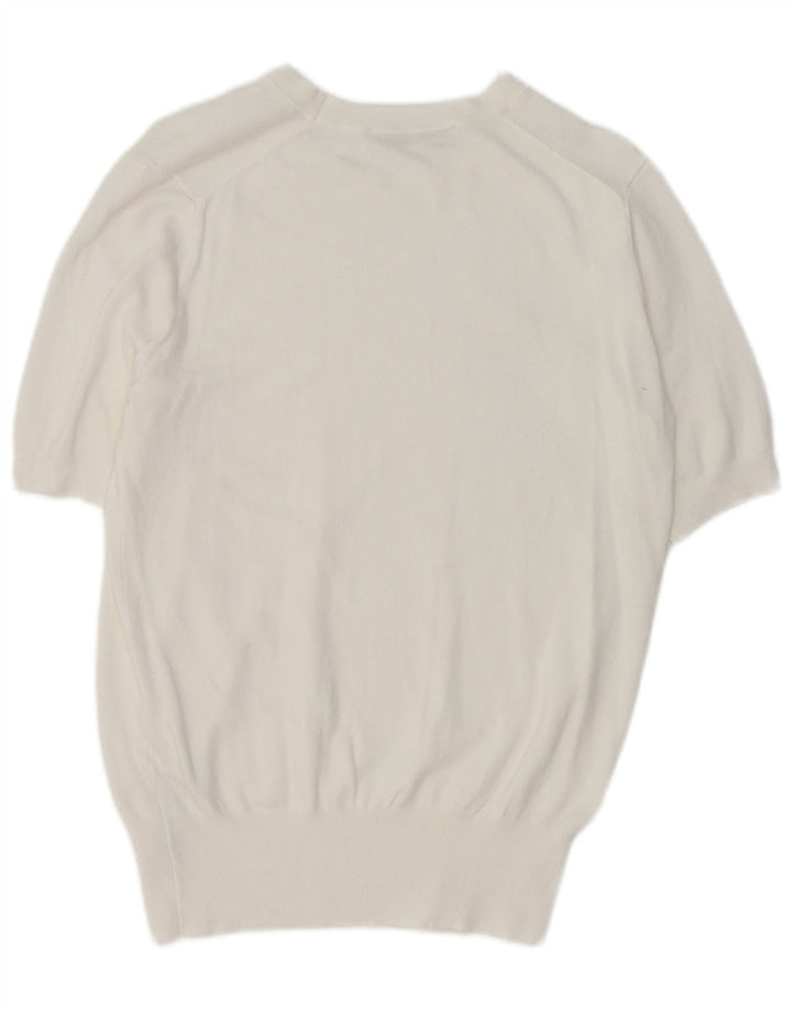 Zara Femme Chemisier À Manches Courtes Haut Large Viscose Blanche