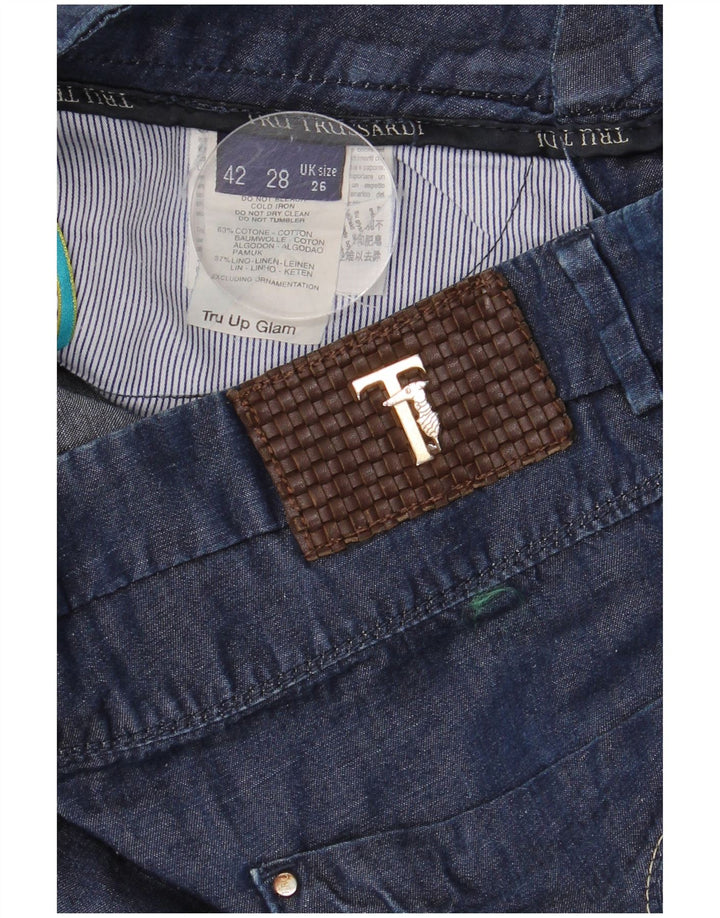 TRUSSARDI Jean Court W26 L24 Bleu Marine Coton Femme