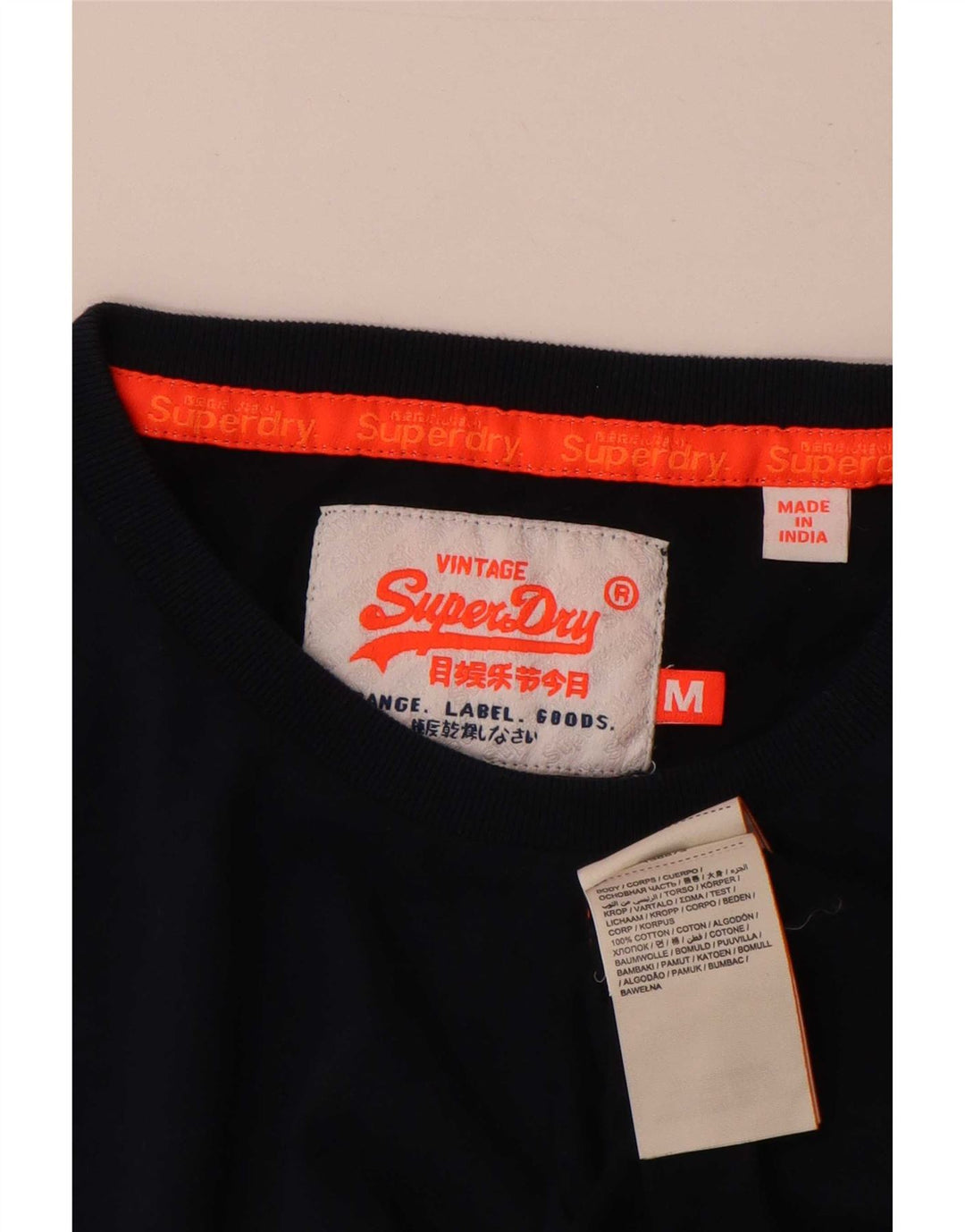 Superdry T-Shirt Homme Bleu Marine Moyen Coton
