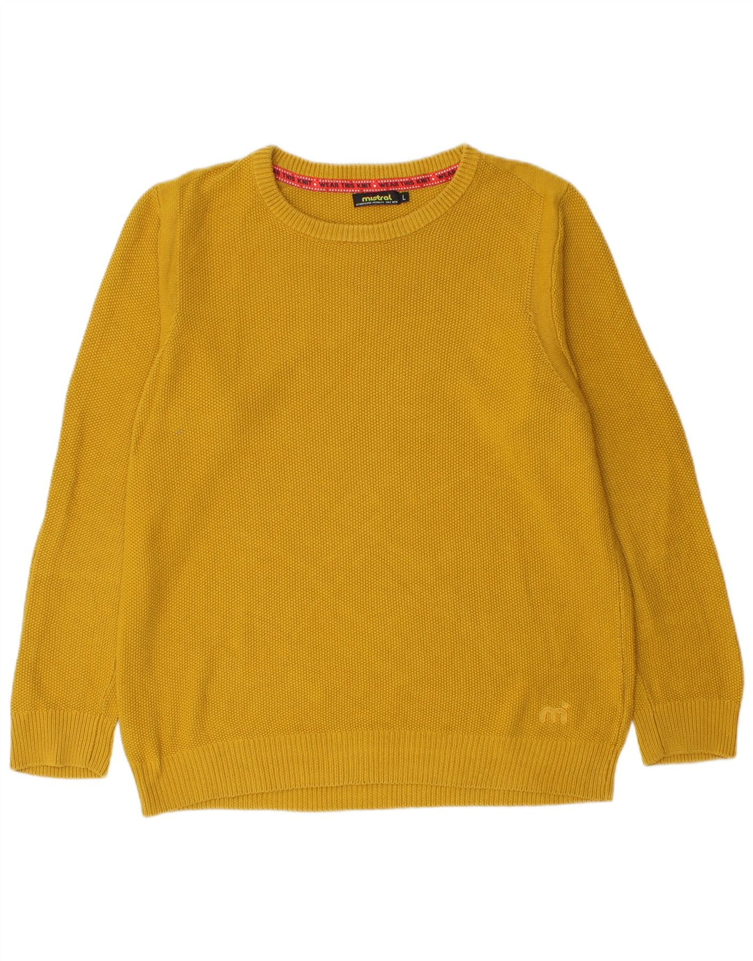 Mistral Pull col rond pour homme en coton jaune Taille L