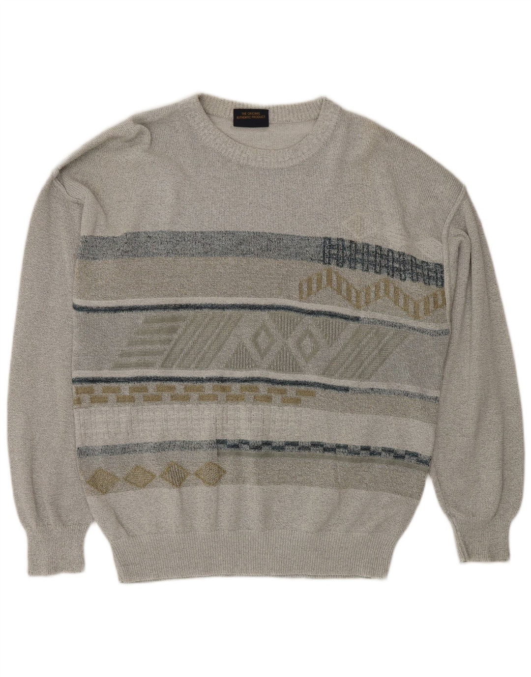 Greenfield Pull col bateau pour homme Grand gris géométrique