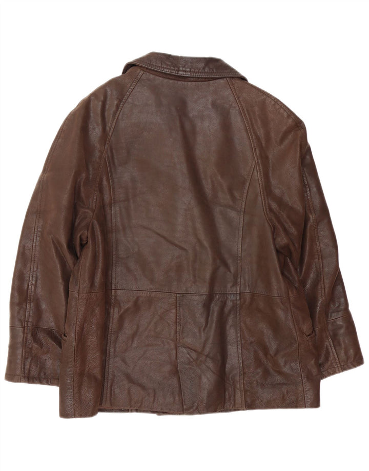 Conbipel Veste en Cuir Croisé Femme IT 48 XL Cuir Marron