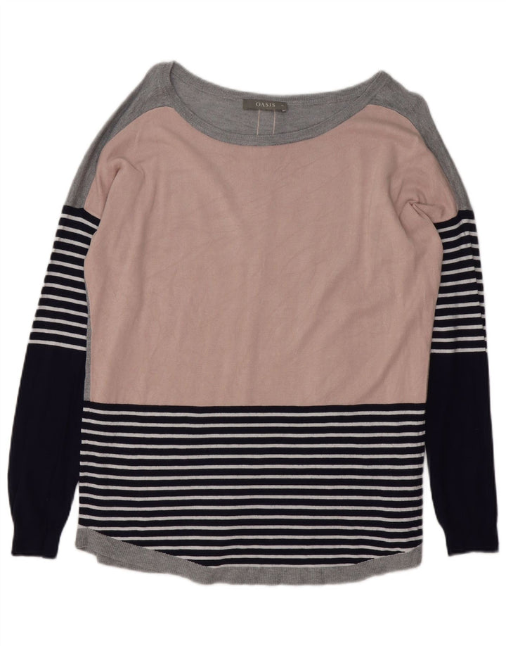 Oasis Pull col bateau pour femme UK 14 Medium Multicolore Rayé