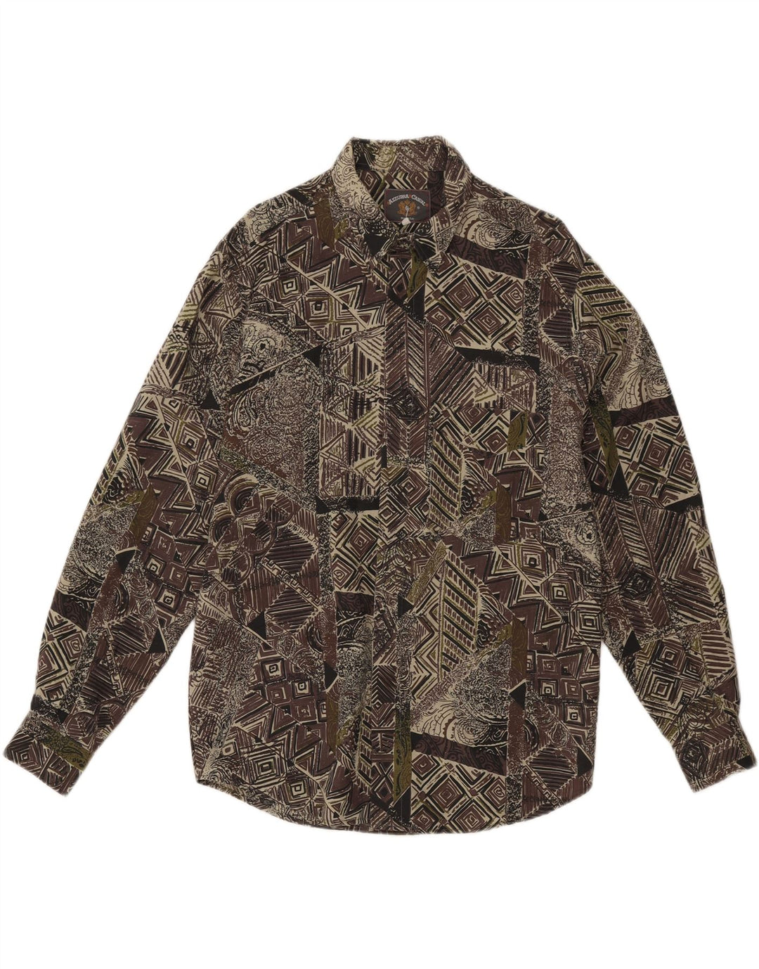 Azzurra Chemise à Motifs Abstraits Large Vert Viscose Homme