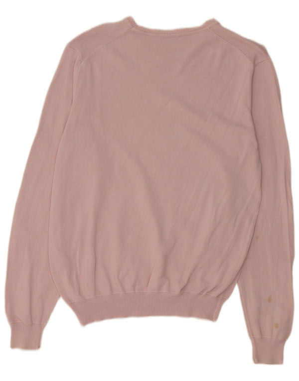 Benetton Pull coupe classique à col bateau pour femme UK 14 Rose moyen