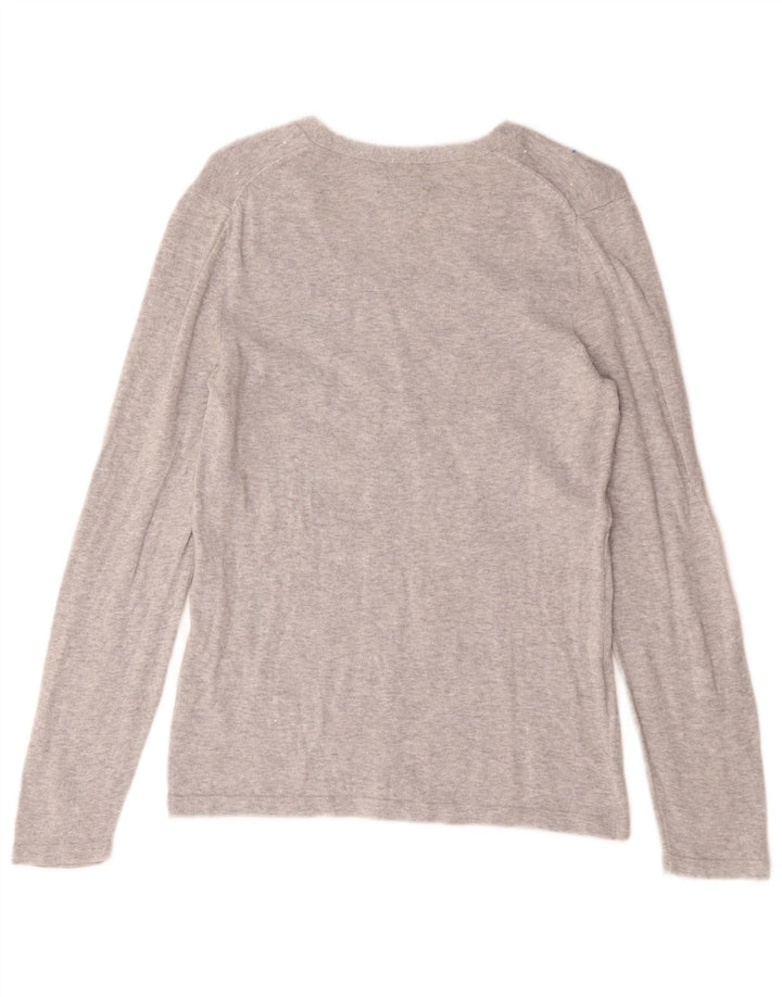Tommy Hilfiger Haut à manches longues pour femme UK 12 Coton à pois gris moyen