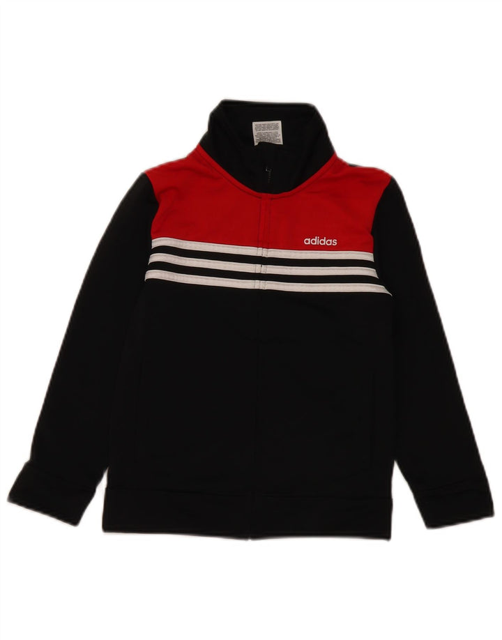 Adidas Veste de survêtement pour garçon 5-6 ans Noir Colourblock Polyester