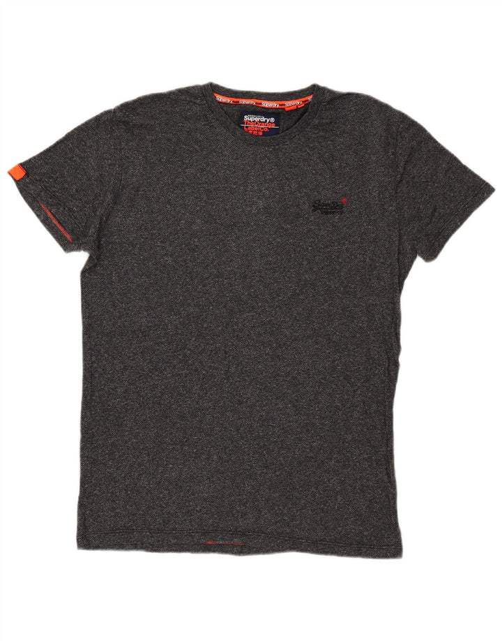 Superdry T-Shirt Homme Gris Moyen Moucheté Coton
